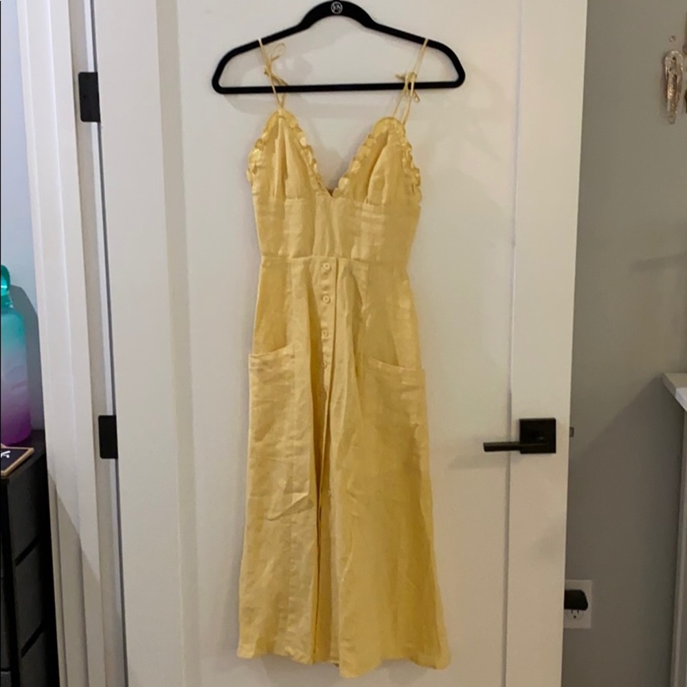 Yellow linen Reformation dress. Never worn